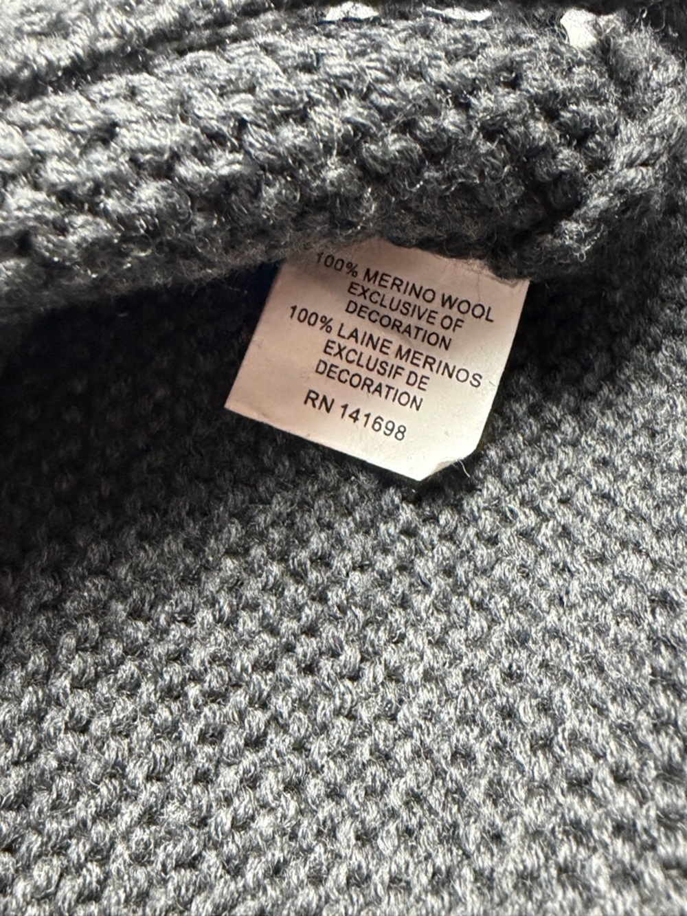 Ramy Brook Merino Wool Frankie Chain‎ Link Charcoal Gray Knit Crewneck Sweater S - Picture 5 of 5